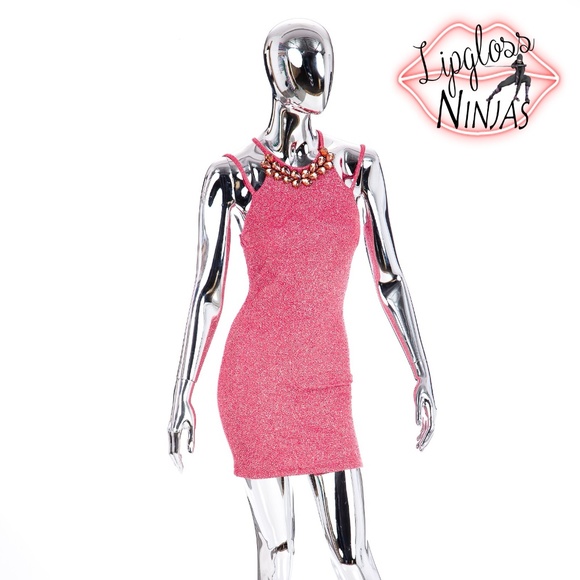 Flamingo Dresses & Skirts - Coral sparkly mini dress